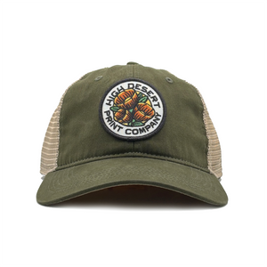 Poppy 6 Panel Mesh Trucker – Olive/Tea Stain